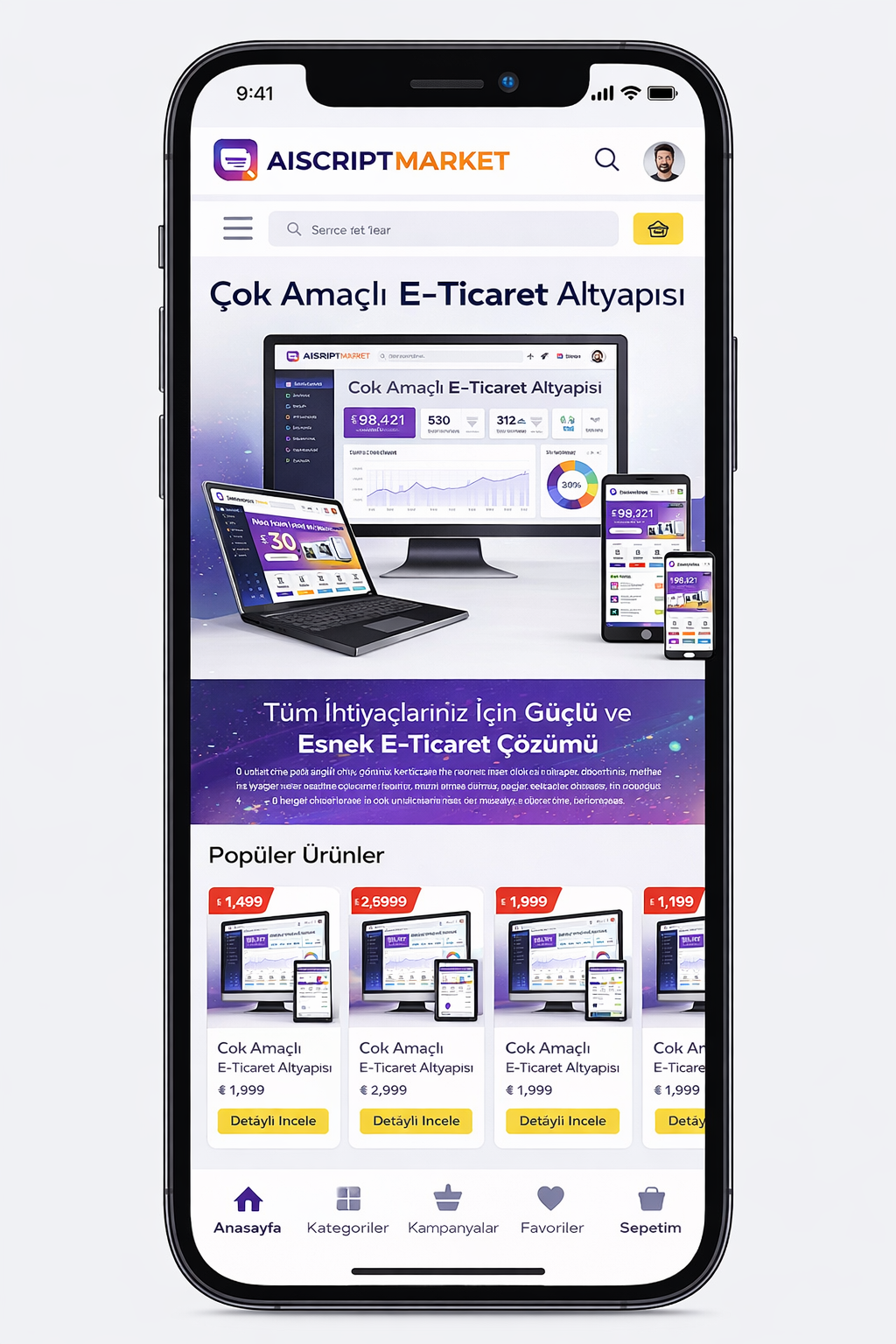 Çok Amaçlı E-Ticaret | Her Sektöre Uygun Online Satış Scripti