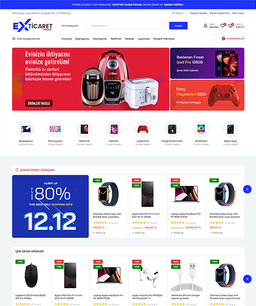 Ex Genel E-Ticaret Yazılımı (Tüm Sektörlere Uyarlanabilir)